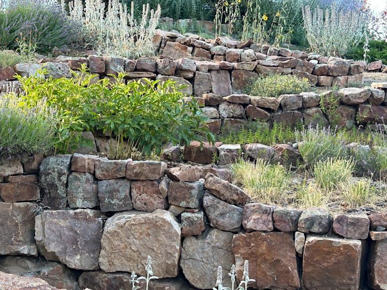 Stone walls in a garden