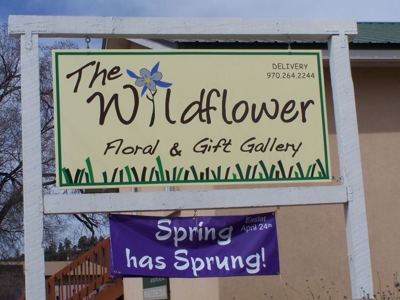 Wildflower floral and gift sign.