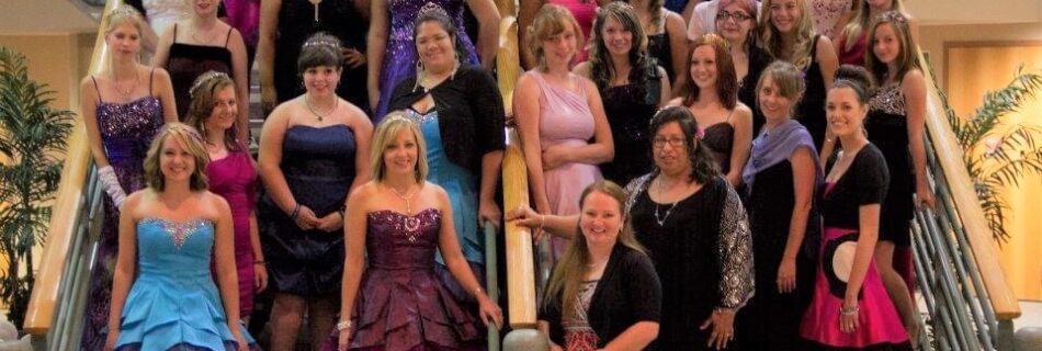 A group of young women at a princess banquet